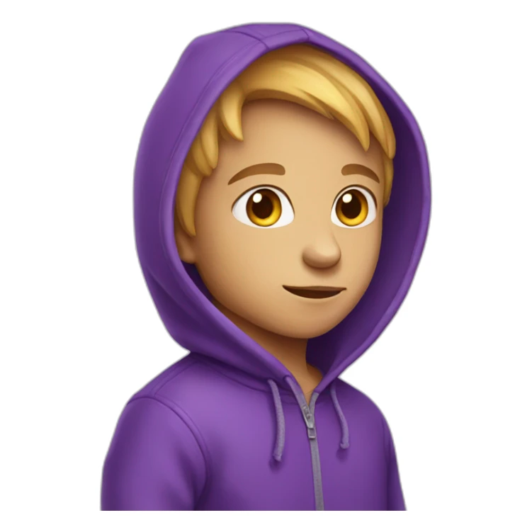 child purple dragon wearing hoodie sticker