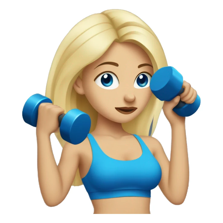 girl working out blue eye blonde hair lifting weights sticker