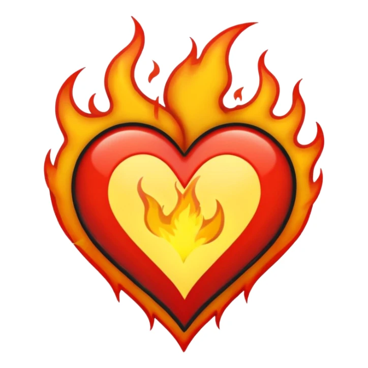 Make flaming hearts in all colours but heart would be separate nature sticker