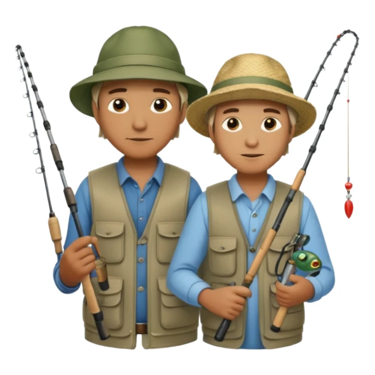 father and son fishing sticker