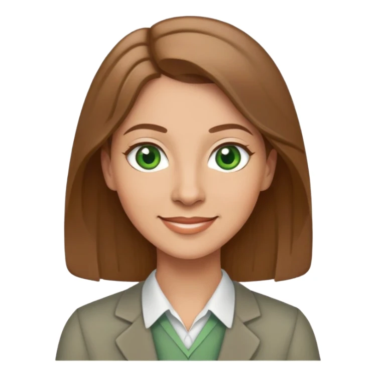 happy teacher with light brown hair and green eyes sticker