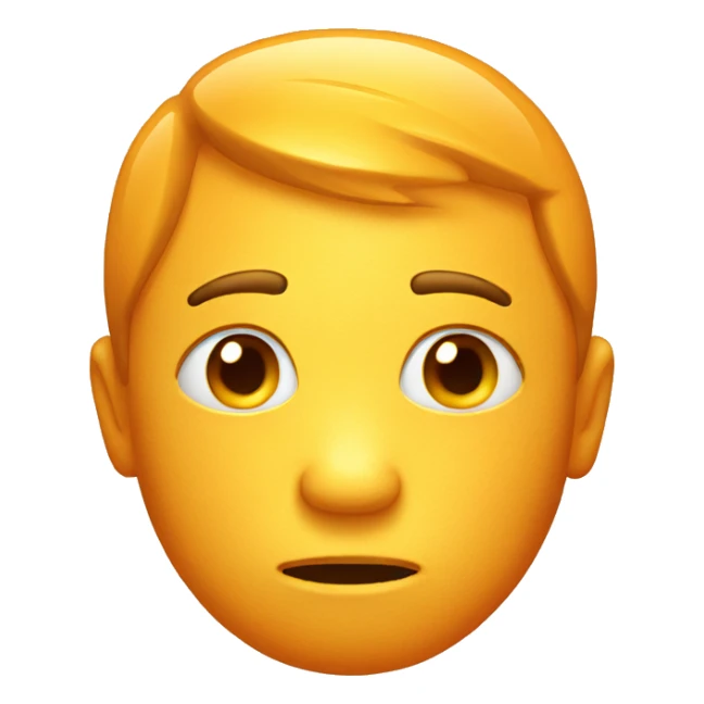 3d emoji of sad face yellow-orange sticker