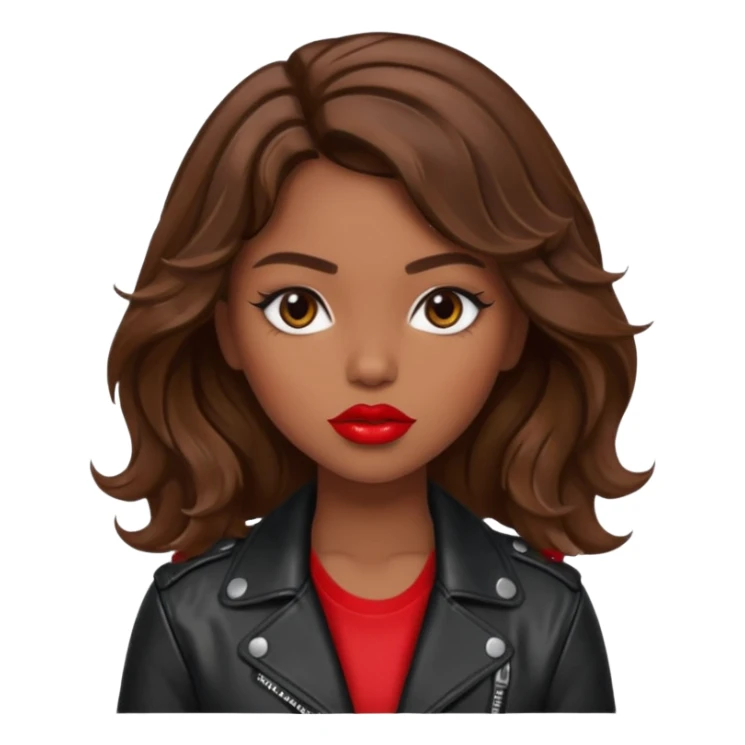 Baddie girl with brown weavy hair sticker