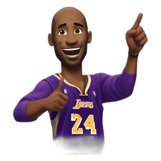 Kobe Bryant points his finger up in warning looking in camera sticker