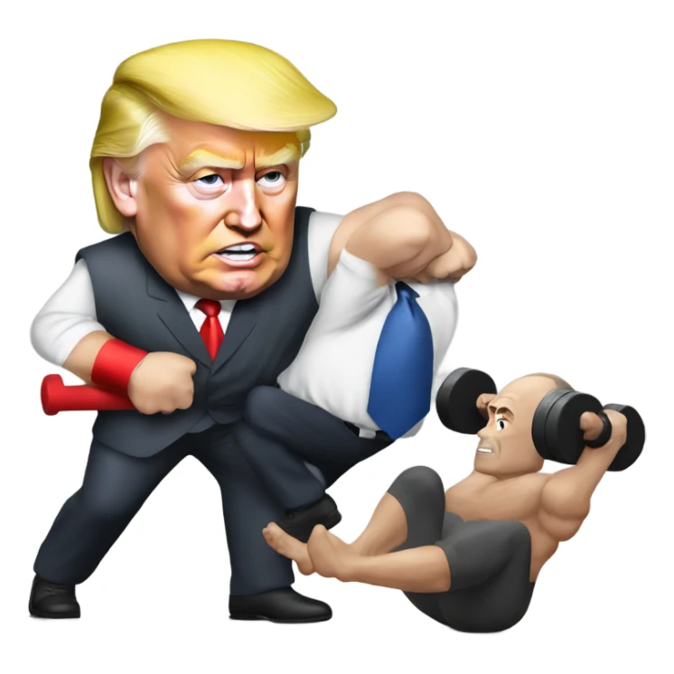 Trump working out with Vladimir Putin  sticker