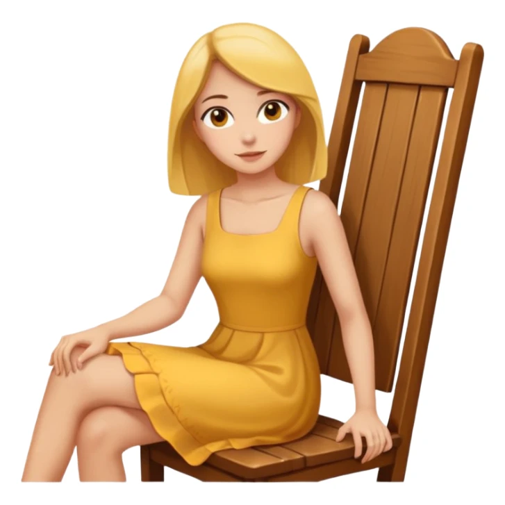a yellow woman sitting on a chair sticker