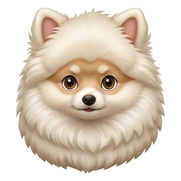 white baby Pomeranian
 only face  sticker