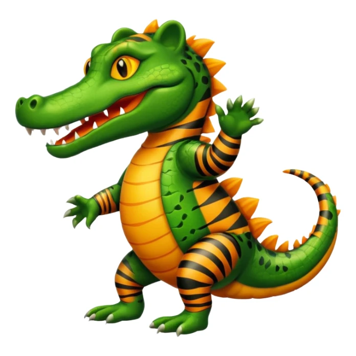 Alligator qui danse avec un tigre  sticker