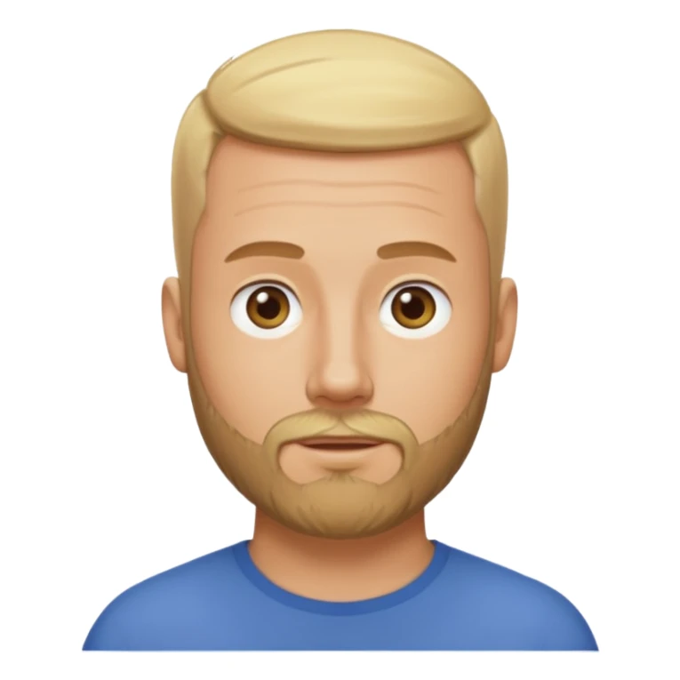 30 year old blonde white man with beard, tan, buzz hair sticker