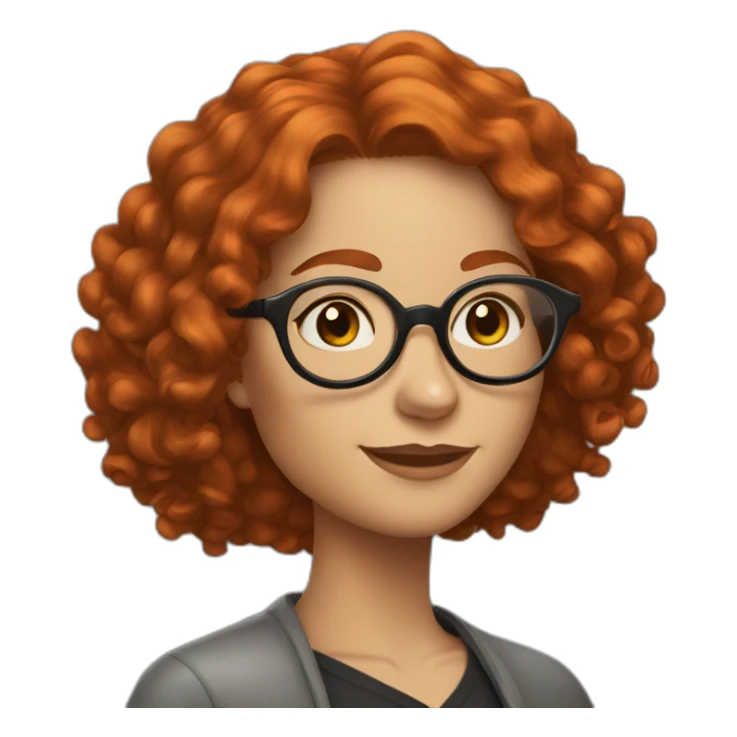 redhead woman with curls wearing harry potter glasses sticker