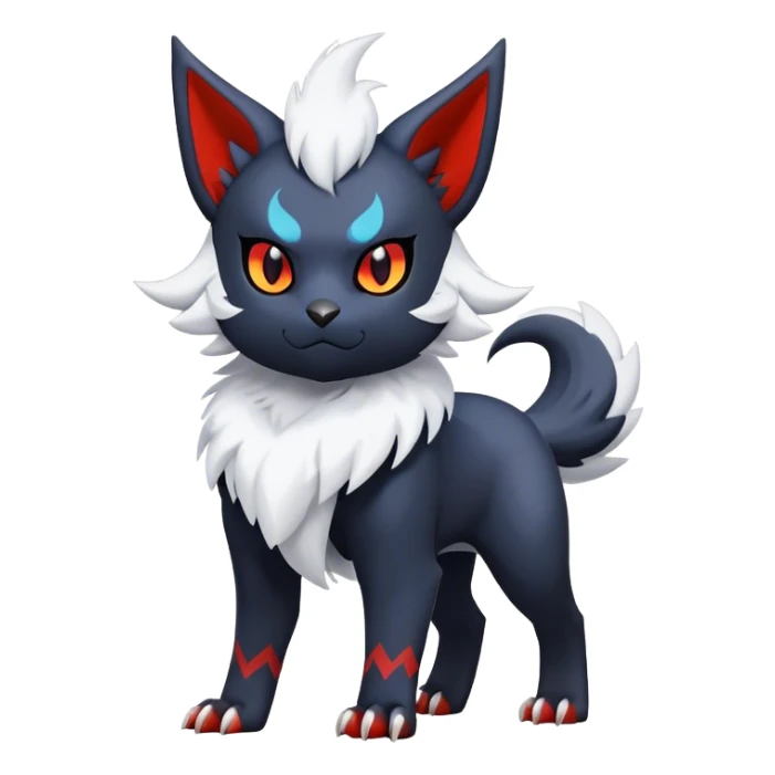 Edgy Cool Kawaii Litten-Absol-Pokémon Full Body sticker