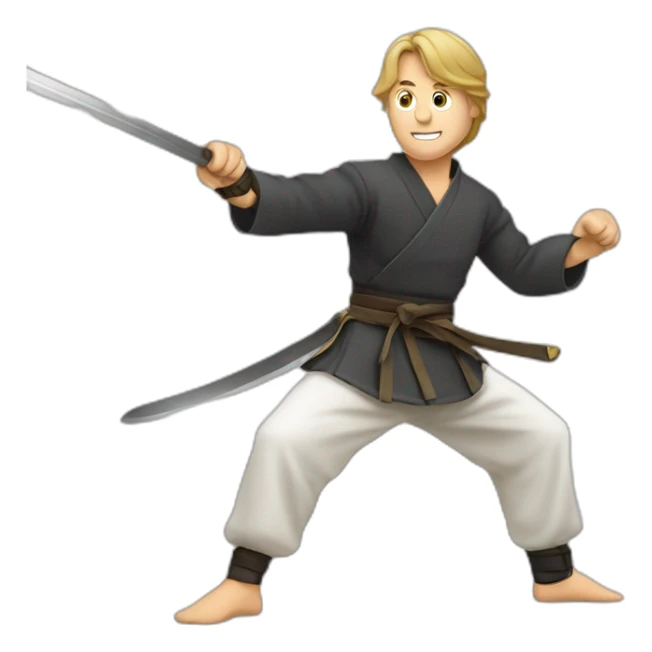 man practicing historical European martial arts with a sword sticker