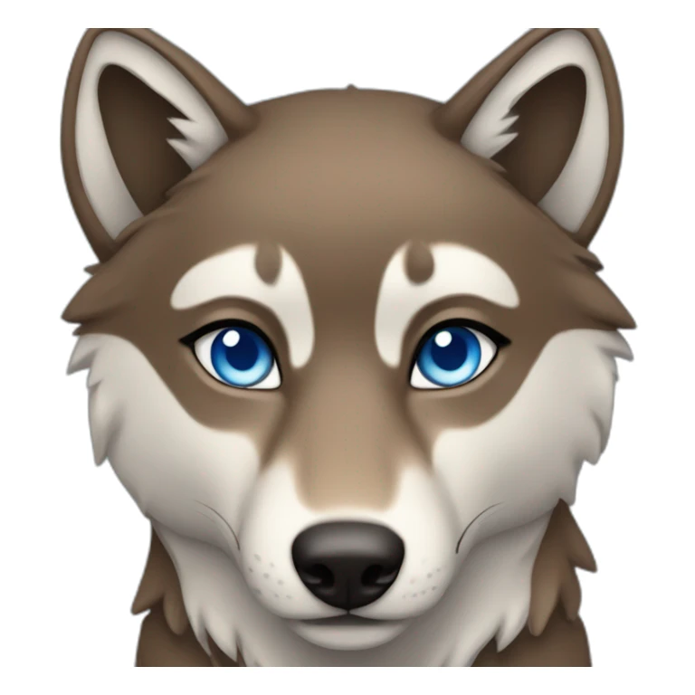 Brown female wolf blue eyes  sticker
