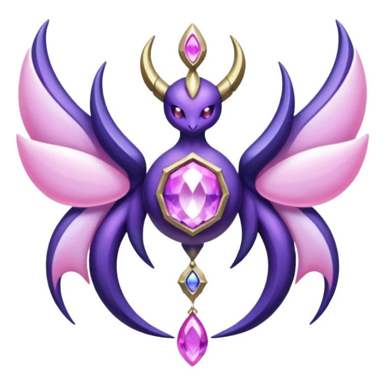 Pokemon legendary purple and pink crystal lunala sticker