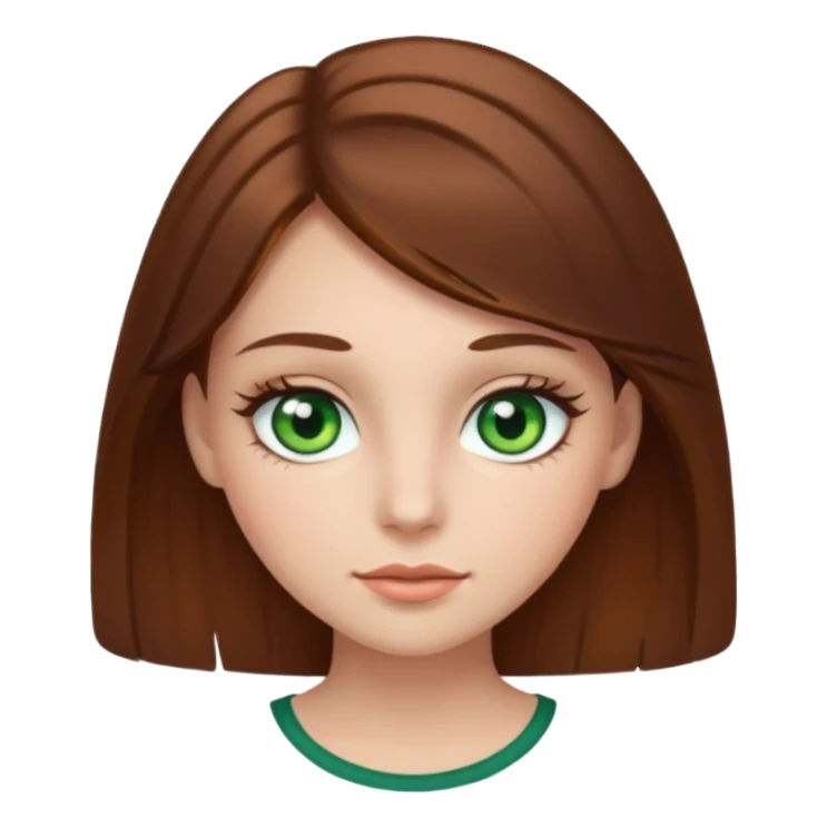 girl with brown hair green eyes and long lashes sticker