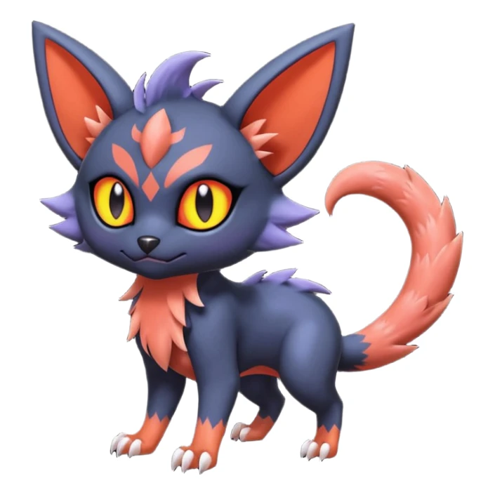 Noibat-Lykoi-Nargacuga-Litten-Torracat-fusion-Fakemon-Pokémon-creature  sticker