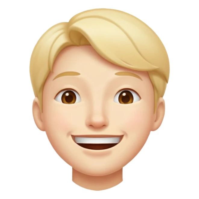 Smile looking up with mouth shut going down  sticker