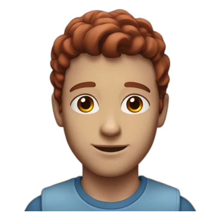 Young Man with Burgundy hair and blue eyes sticker