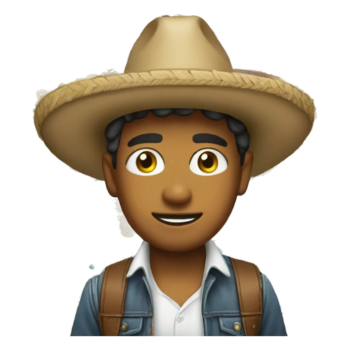 joven con sombrero colombiano sticker