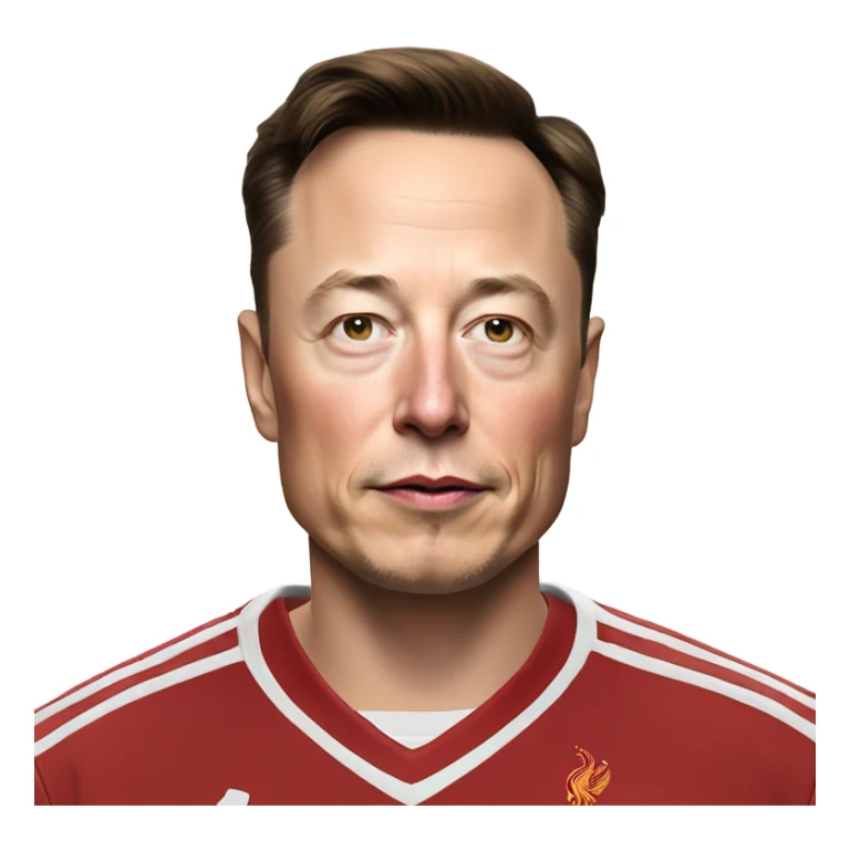 Elon Musk in a Liverpool shirt sticker
