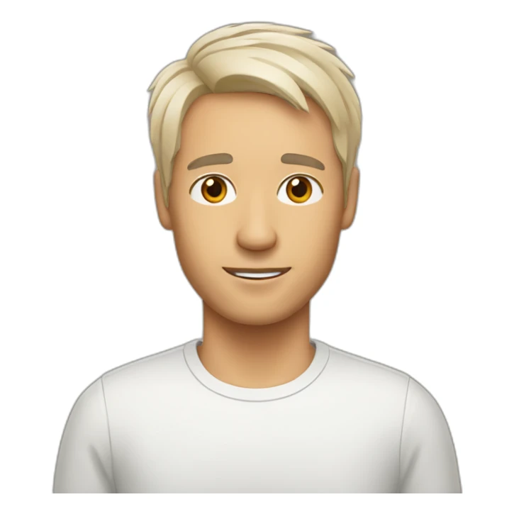 Man with faded hair cut with jack russell terrier dog sticker