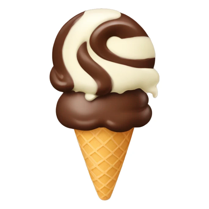 Chocolate and vanillla ice cream swirl sticker