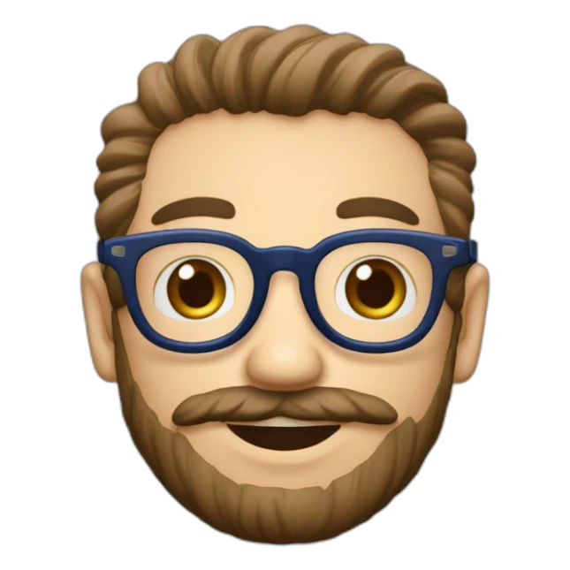 Hombre-pelo blanco-barba-tomando café,lentes azul redondos ke sticker