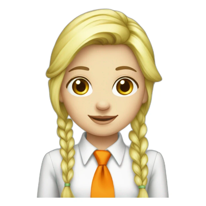 Blonde_girl_in_green-orange_pioneer_tie sticker