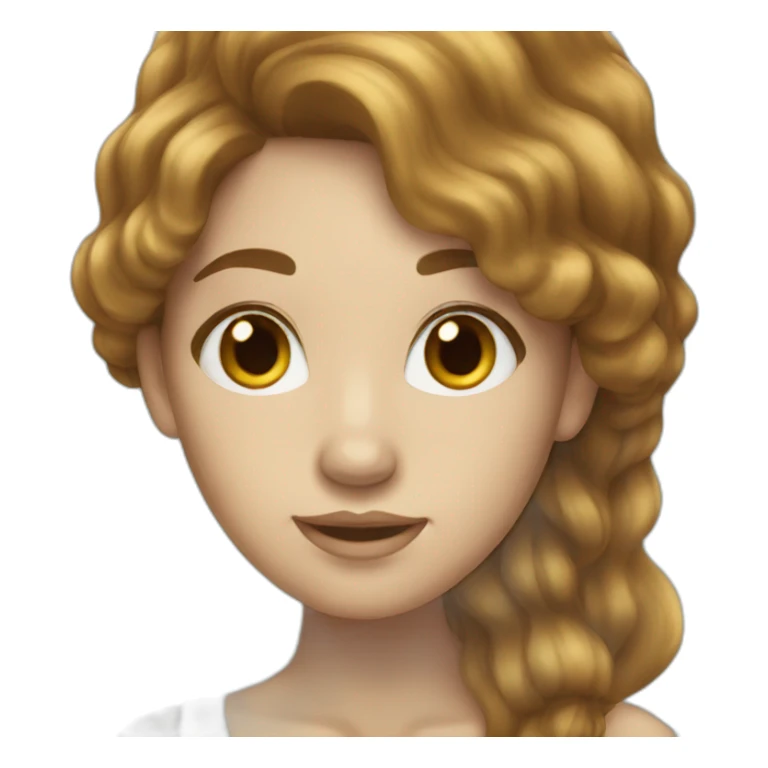 Brown-hair-white-mermaid sticker