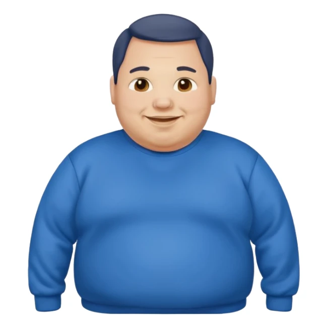 fat man wearing blue sweatshirt sticker