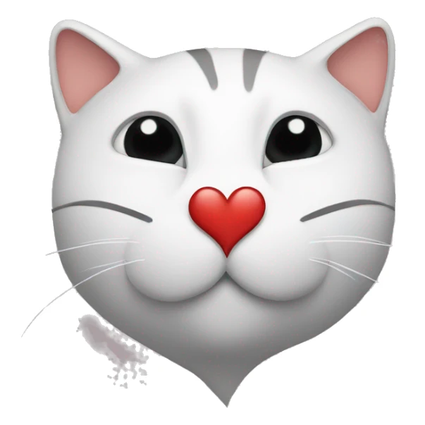 A heart with a cat's nose sticker