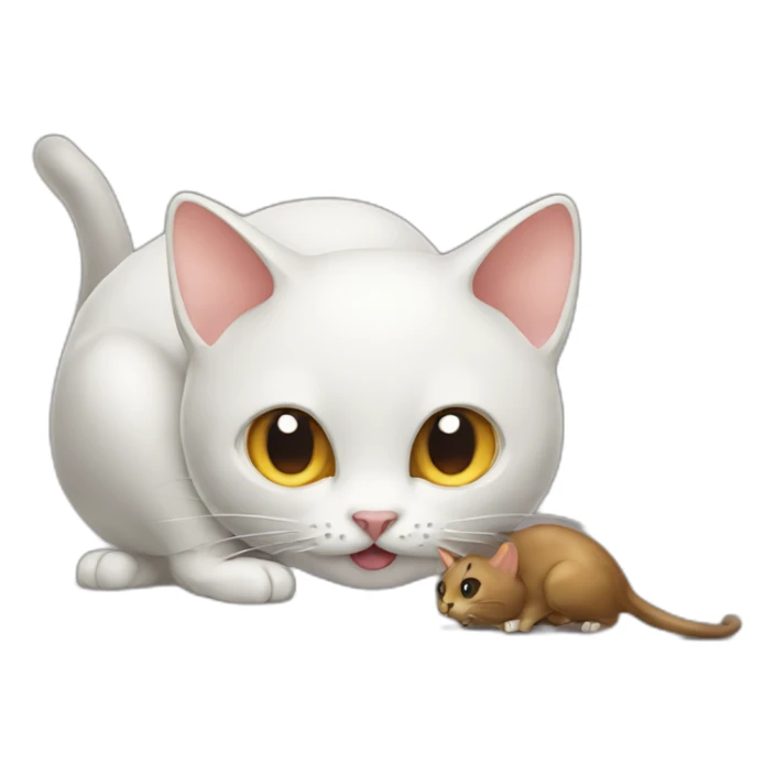 Cat eating a mouse who poop sticker