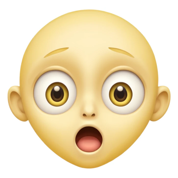 surprised face emoji, yellow face, wide eyes, open mouth, expressive, no text sticker