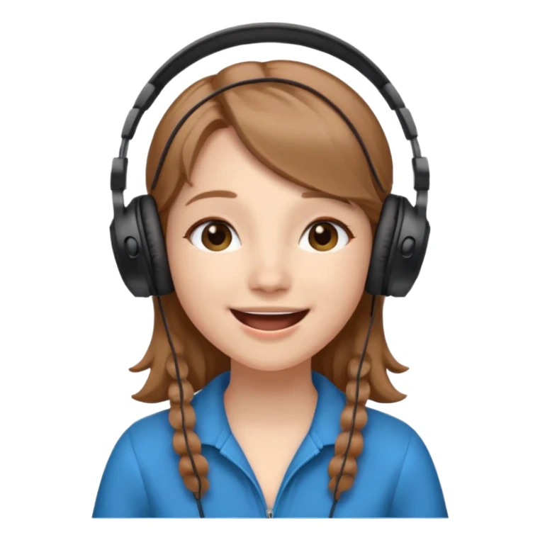 Gonemili Grace, micro qui chante avec casque au oreille sticker