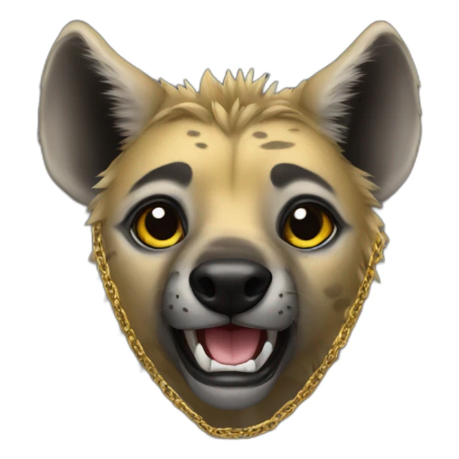 hyena wearing a hoodie and gold chain sticker