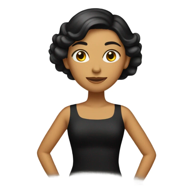 Chica morena vestido negro sticker