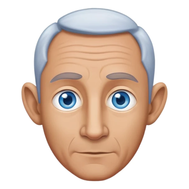 A middle aged man with big ears and blue eyes with tan skin sticker