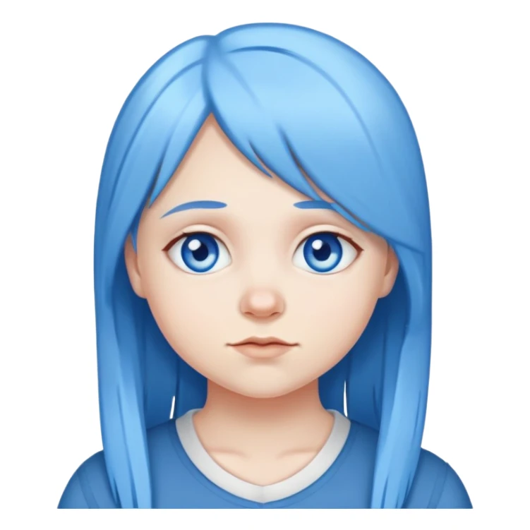 White girl with blue eye and Down syndrome and blue hair  sticker