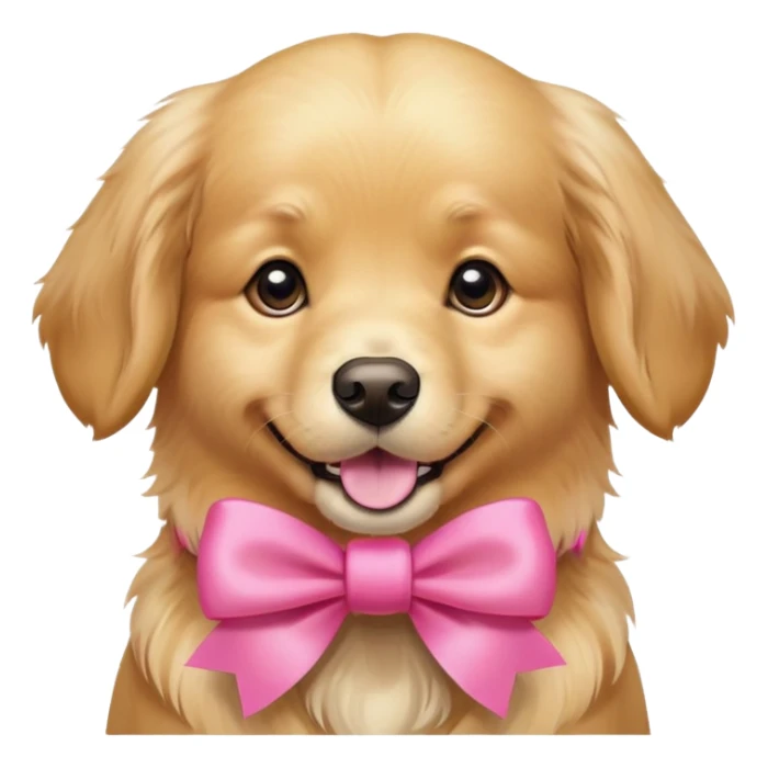 golden retriever wearing a pink bow  sticker