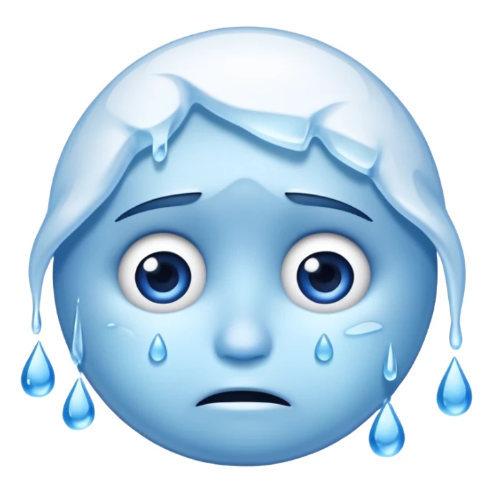Frozen icy sad face iOs emoji sticker
