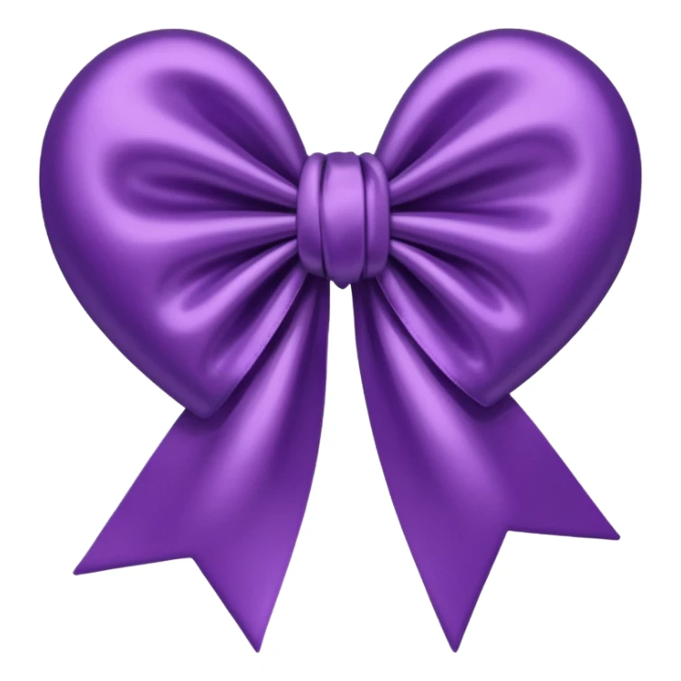 Purple heart with bow sticker