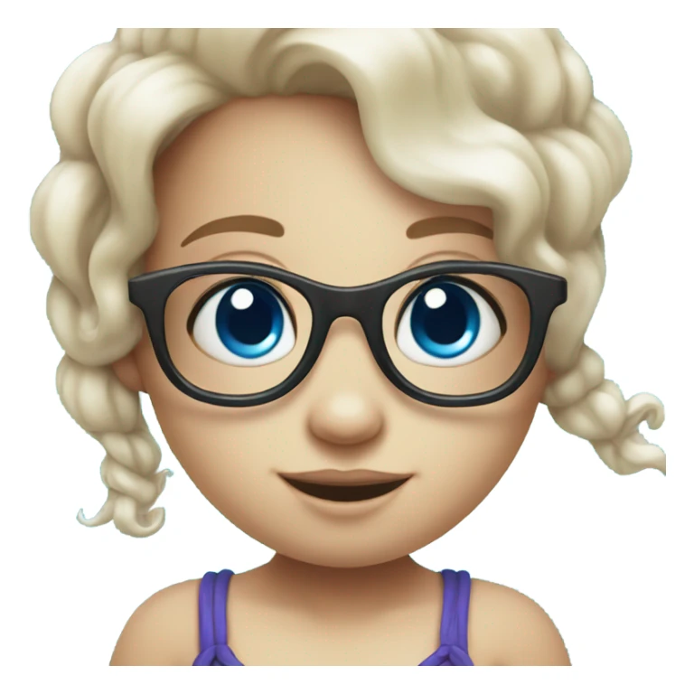 little cute mermaid with blue eyes and spectacles sticker
