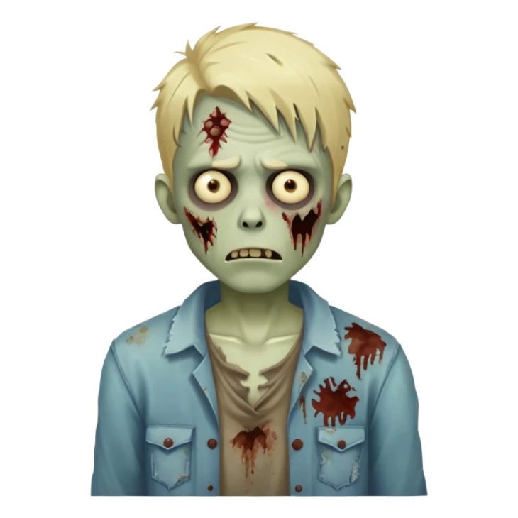 male zombie with blonde hair sticker