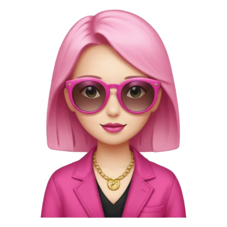 pink girl with wealth with sunglass on top sticker
