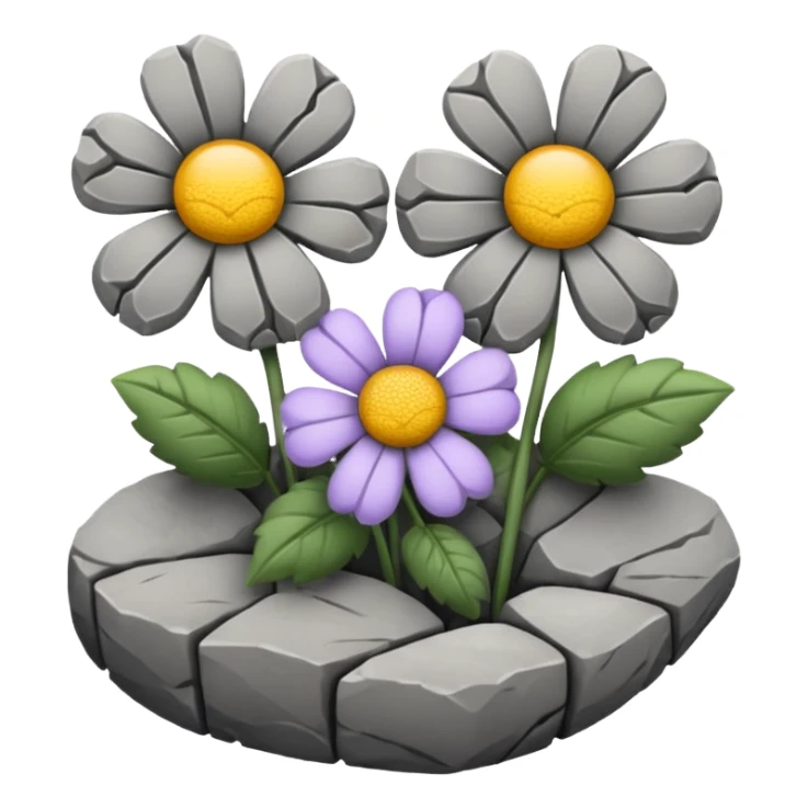 flowers made of stone sticker