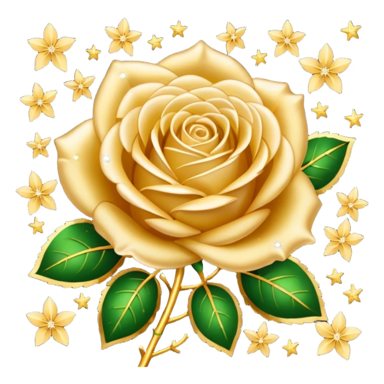 Roses glittering in gold with stars sticker