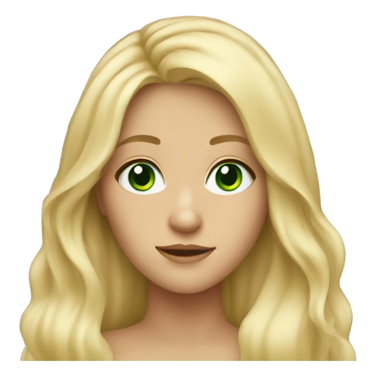 blond long hair girl green eyes sticker