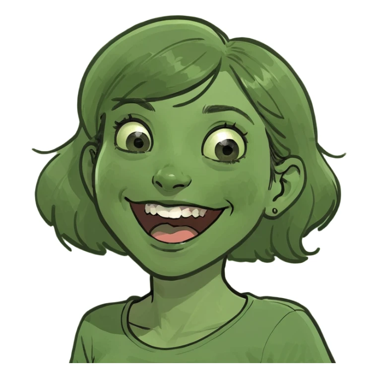 Excited girl sticker