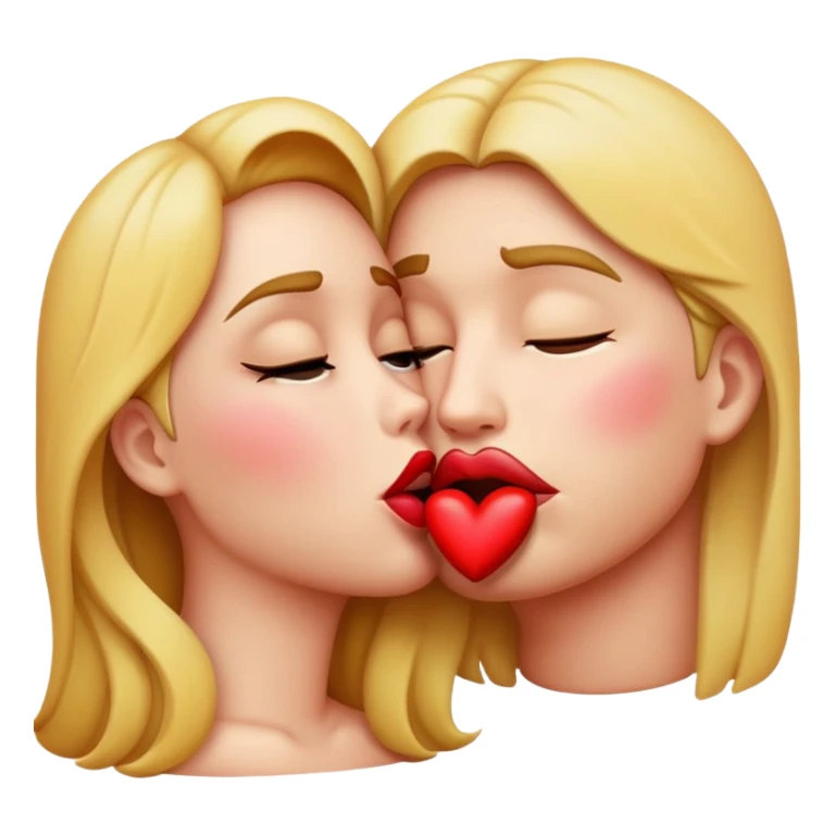 A kissing emoji with a slight sense of erotica  sticker