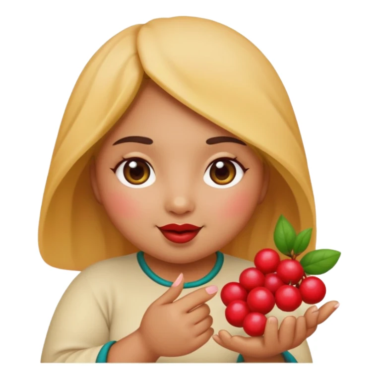 Cute emoji female chubby with a berry she is tan and moroccan  sticker